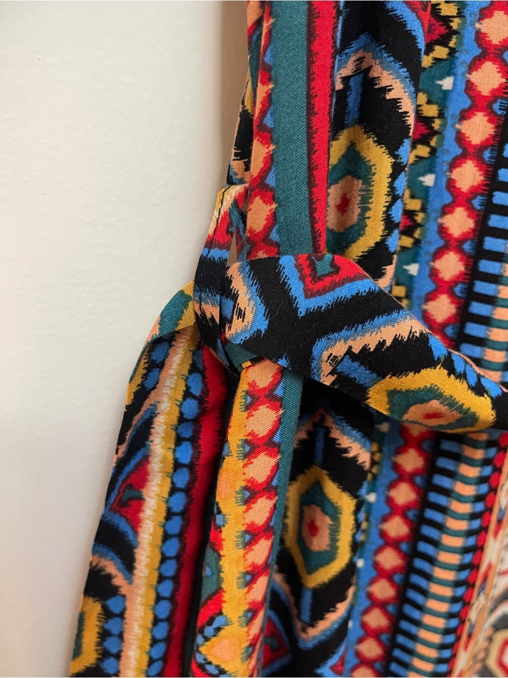 Colorful Printed Long Duster Jacket Coverup - Picture 4 of 5